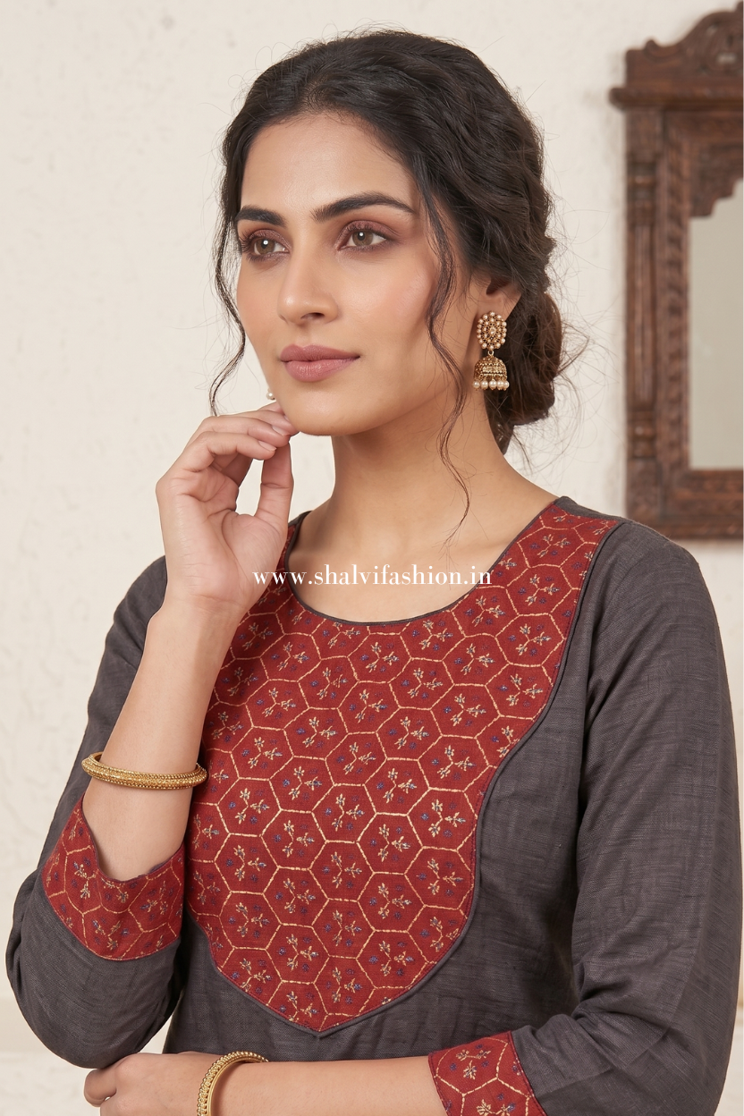 Shop jaipuri hand block print chanderi silk suits (CHS42)