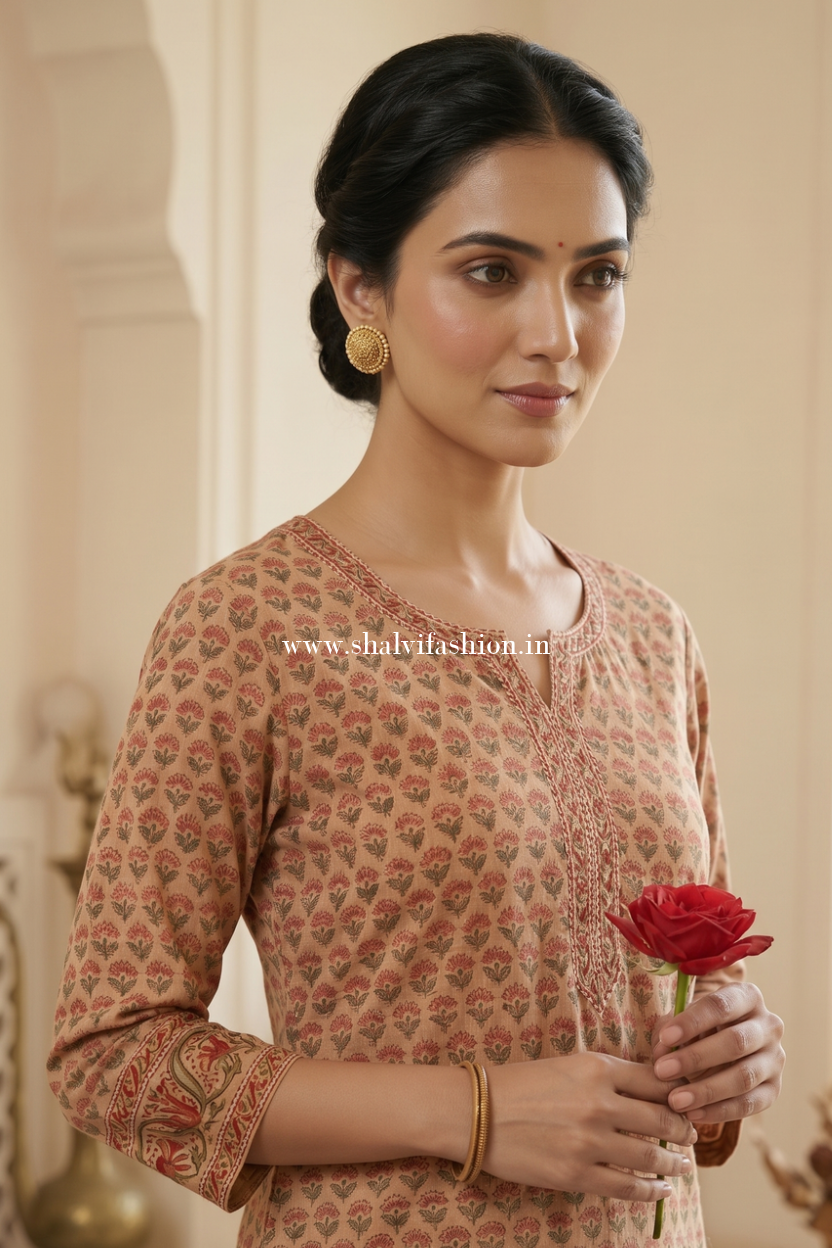 Shop hand block printed chanderi silk suits online (CHS61)