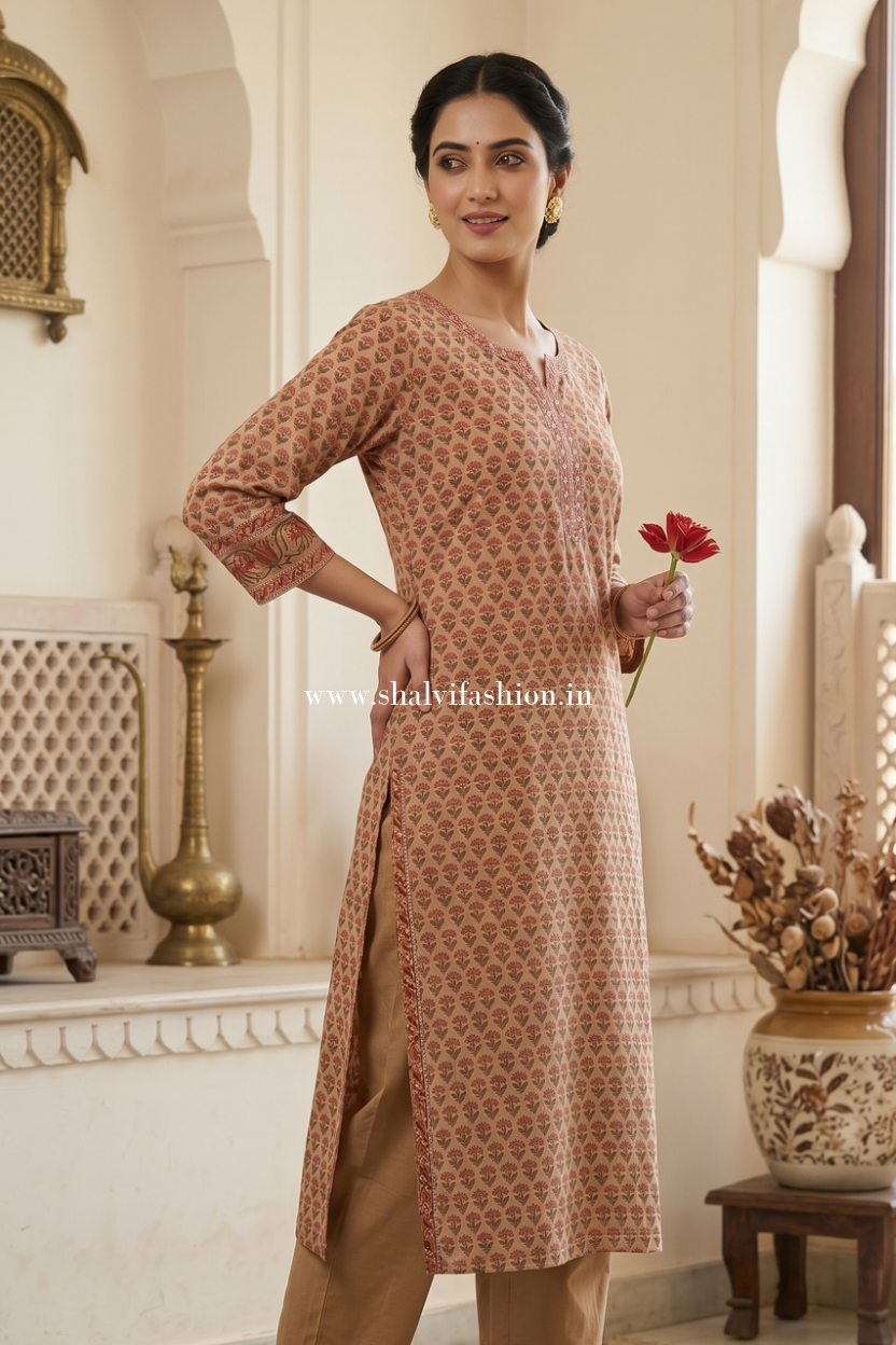 Shop hand block printed chanderi silk suits online (CHS61)