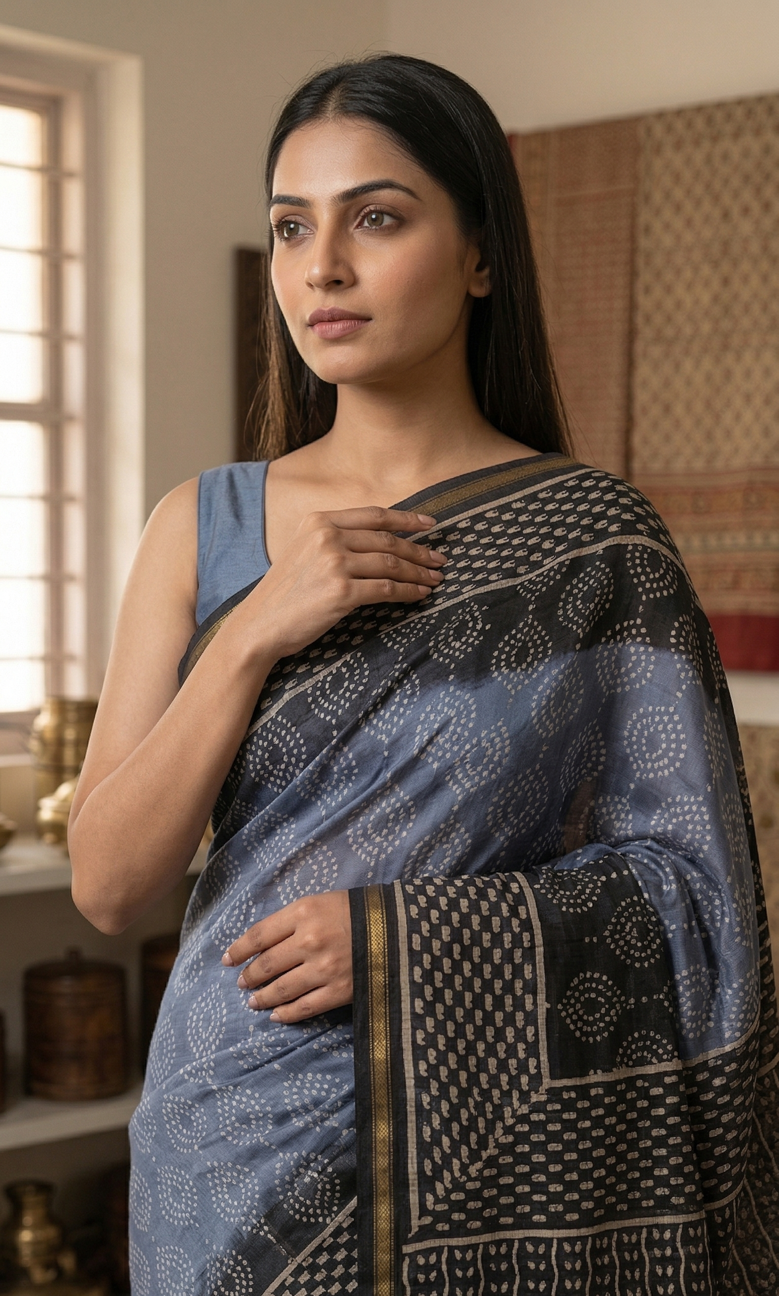 Beautifully Hand carfted Chanderi Saree (CHSAR21) - ShalviFashion