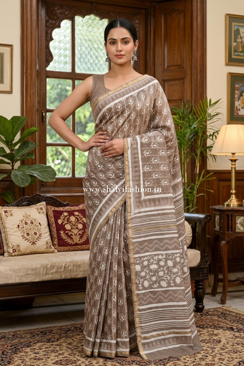 Shop hand block printed sarees online (CHSAR74)
