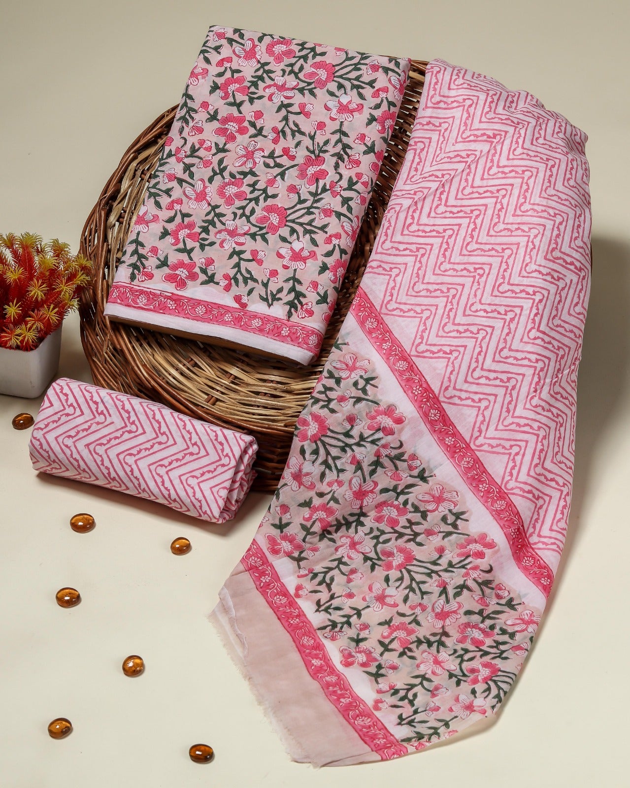 Shop mulmul dupatta cotton suit sets in jaipur (COT05)