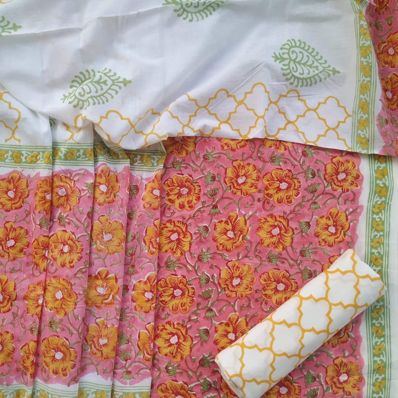 Shop cotton suit sets with mulmul dupatta online (COT18)