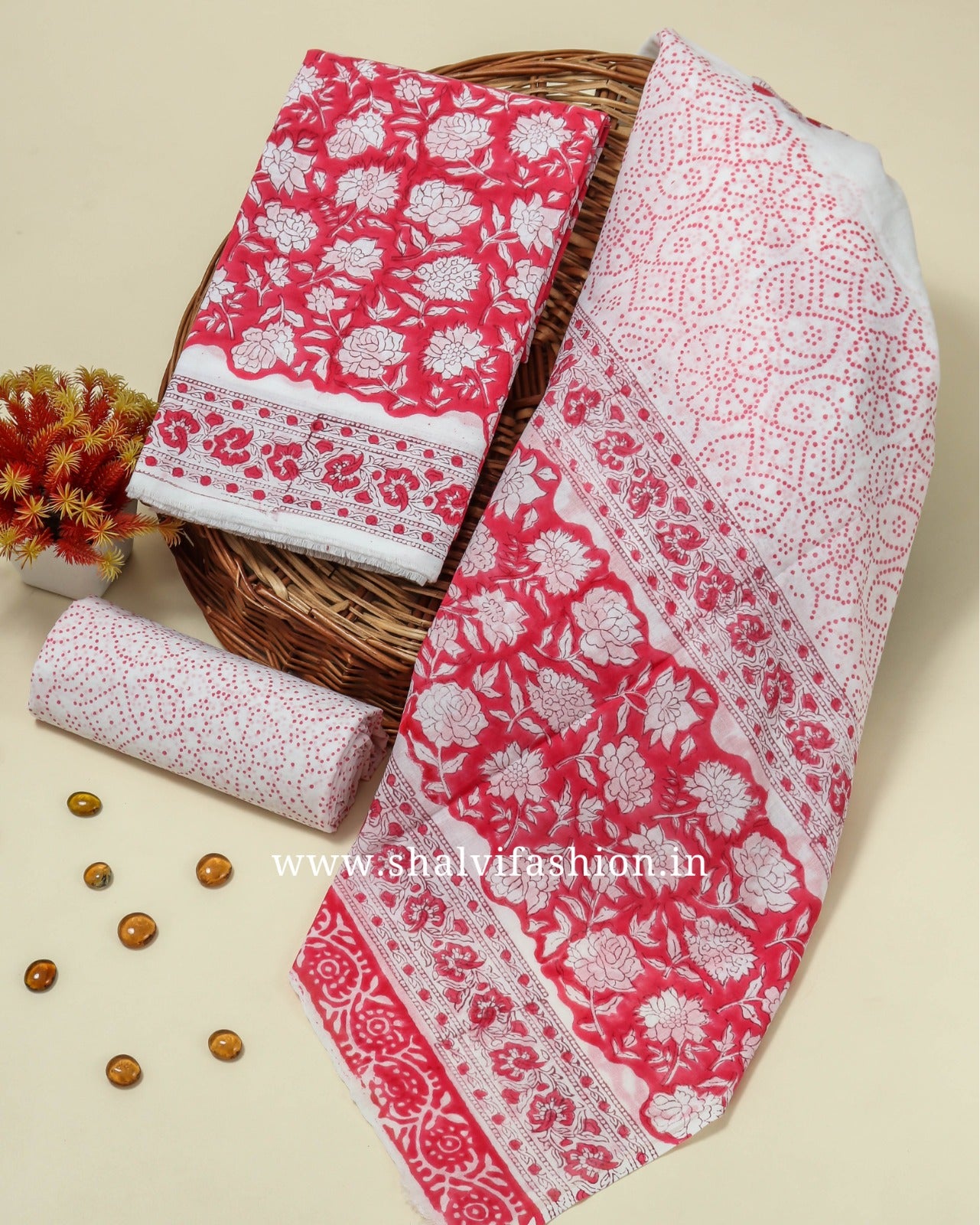 Shop hand block printed cotton suits online shopping (COT66)