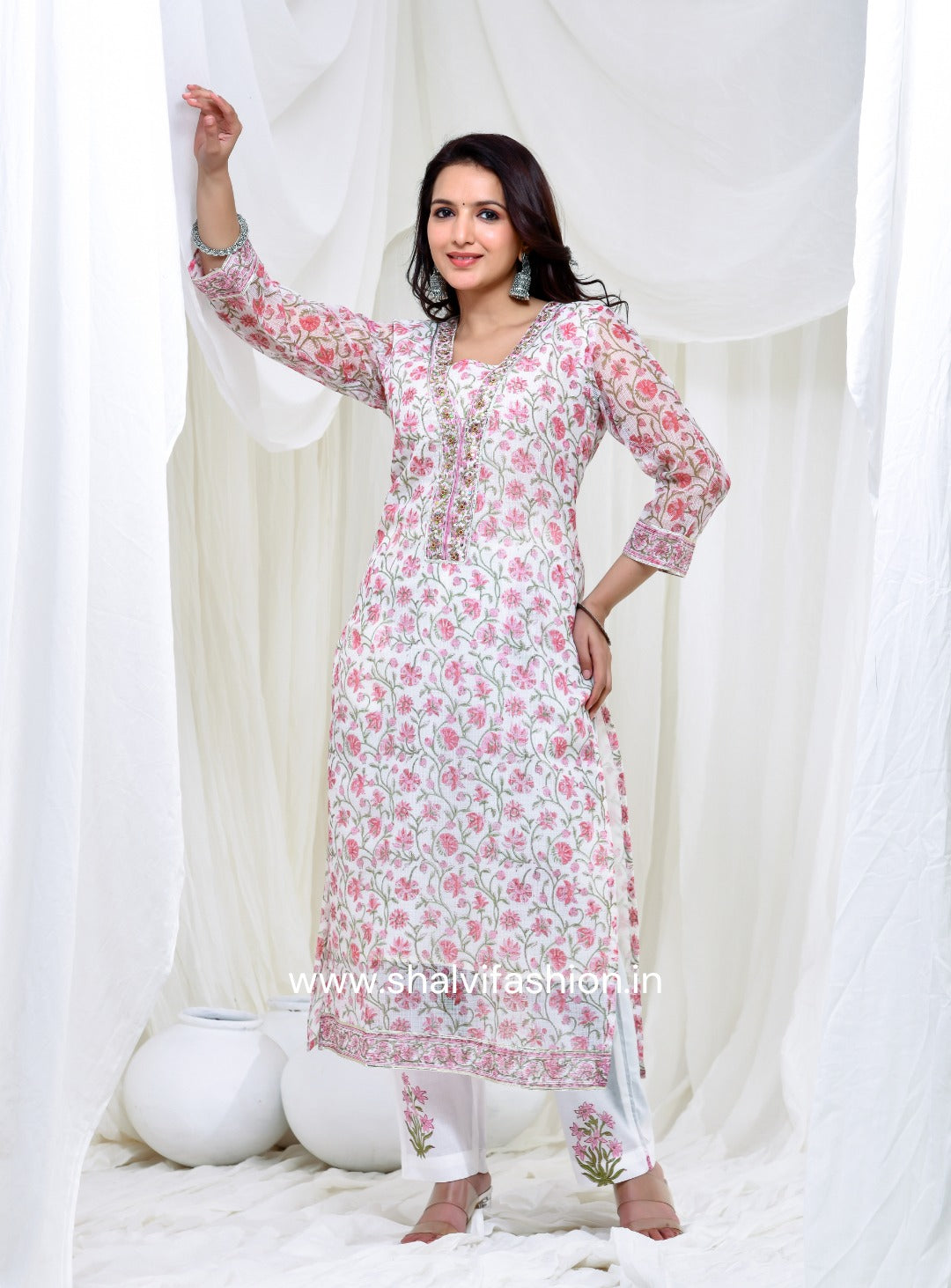 Shop block print kota doria suits online shopping (CSS103)