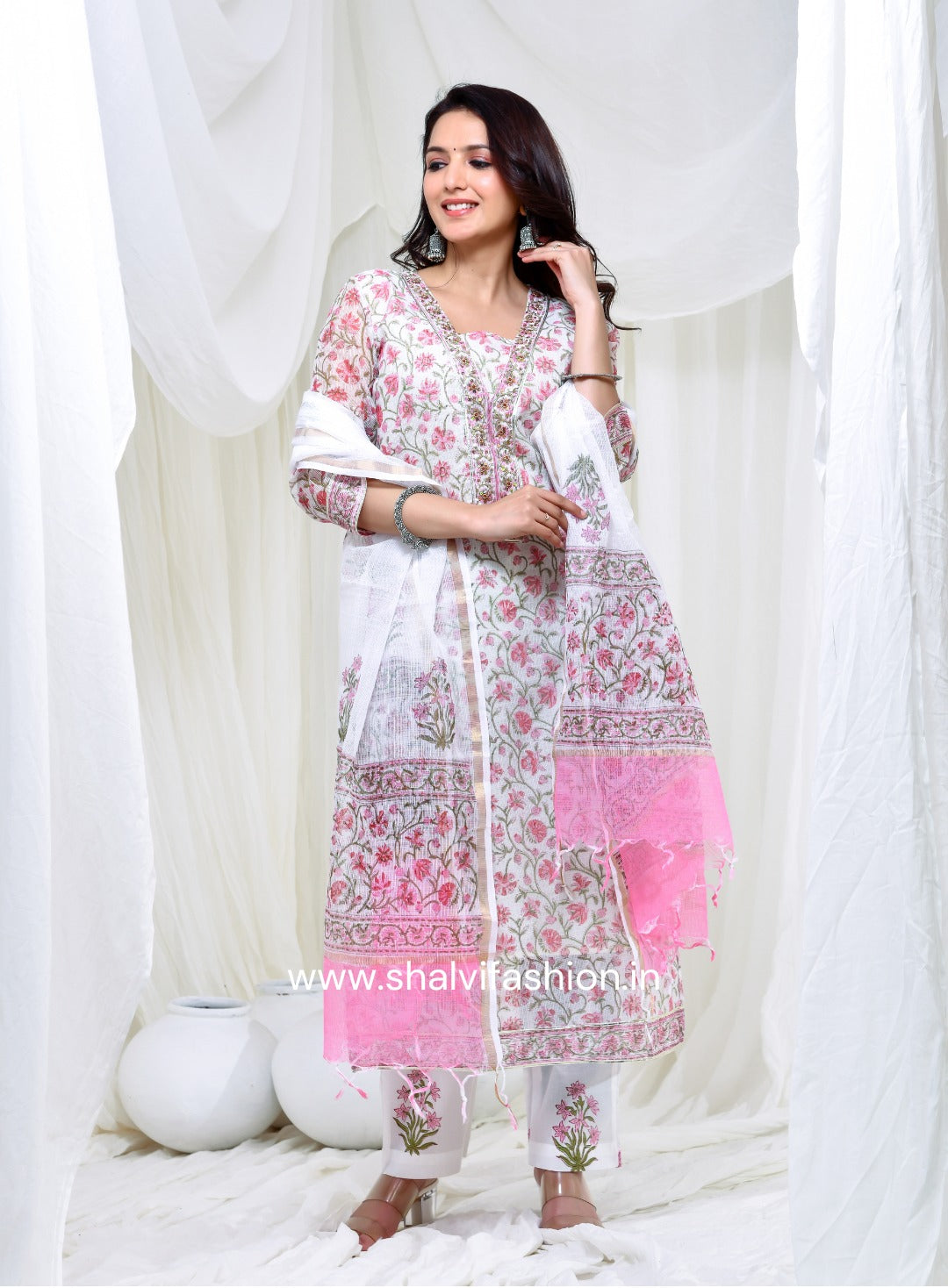 Shop block print kota doria suits online shopping (CSS103)