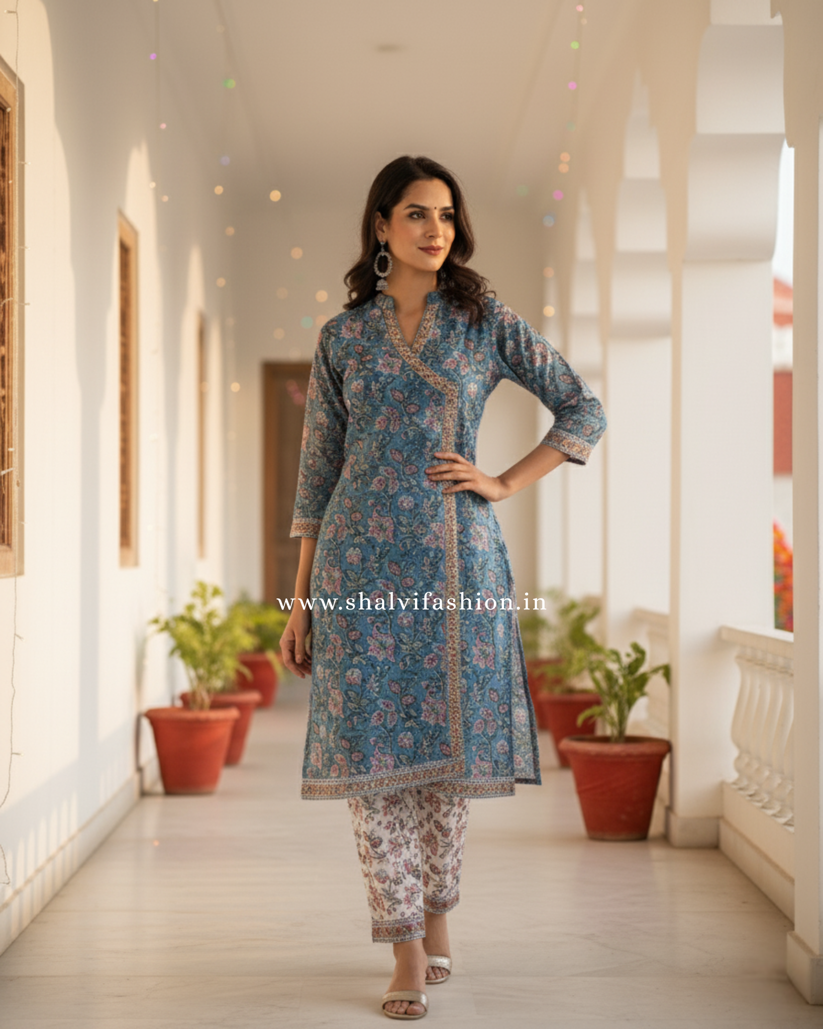Shop hand block printed chanderi silk suits online (CSS109)