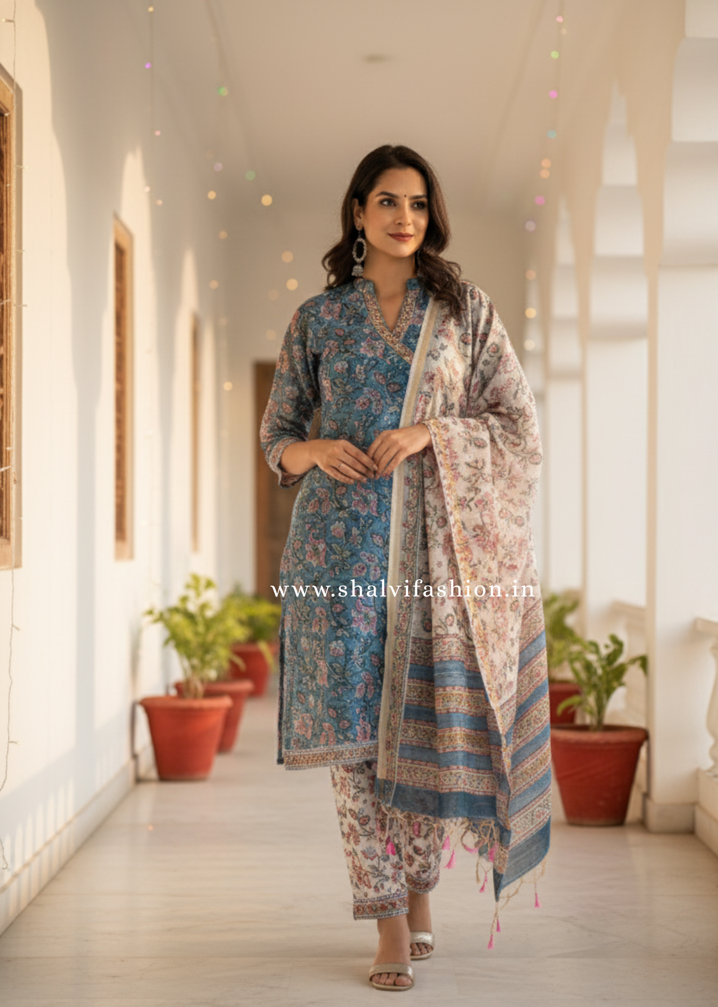 Shop hand block printed chanderi silk suits online (CSS109)