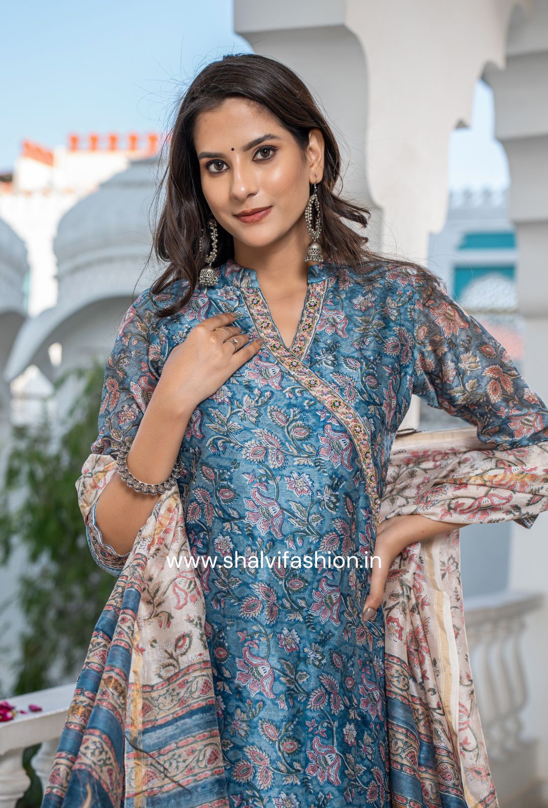 Shop hand block printed chanderi silk suits online (CSS109)