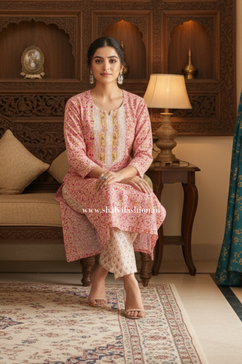 Shop hand block printed chanderi silk suits online (CSS120)