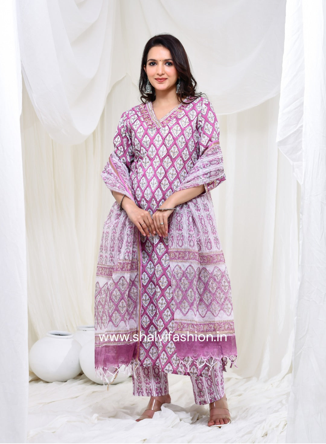 Shop block printed cotton suits in jaipur (CSS123)