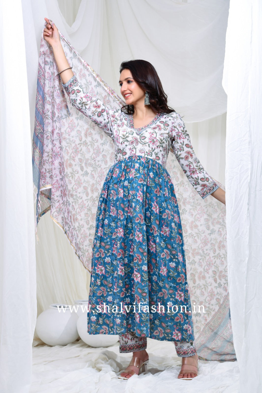 Shop hand block print cotton suits with kota dupatta online shopping (CSS135KD)