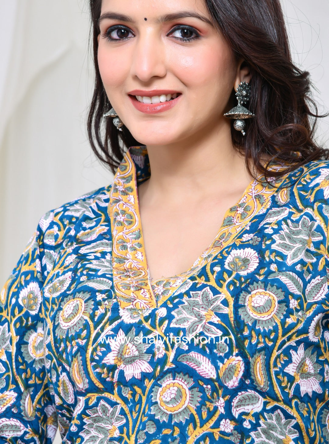 Shop jaipuri print cotton suits with kota dupatta online (CSS144KD)