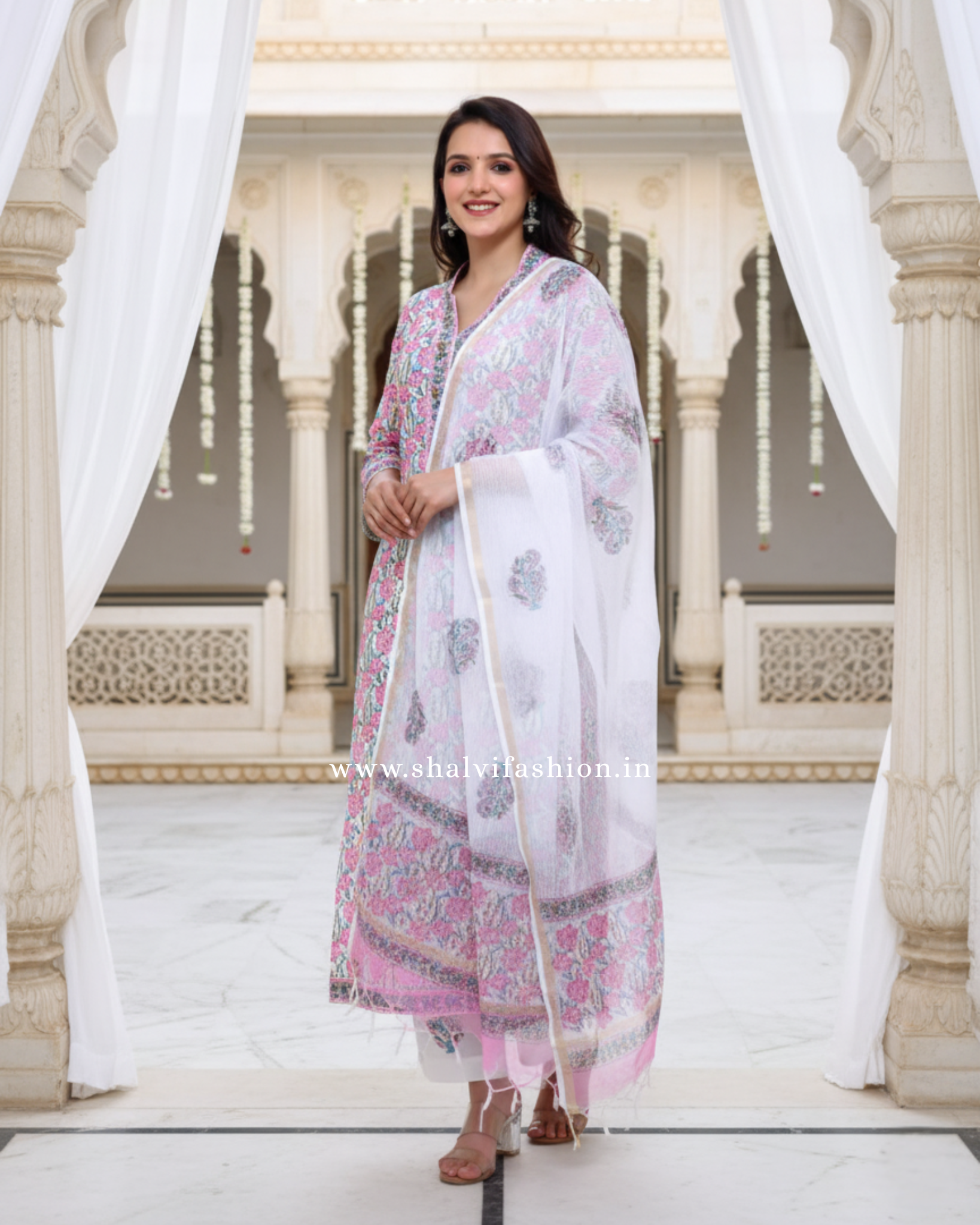 Shop block print cotton suits with kota dupatta (CSS146KD)