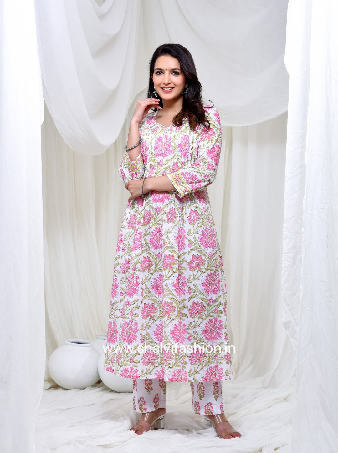 Shop hand block print kota dupatta cotton suits online (CSS150KD)