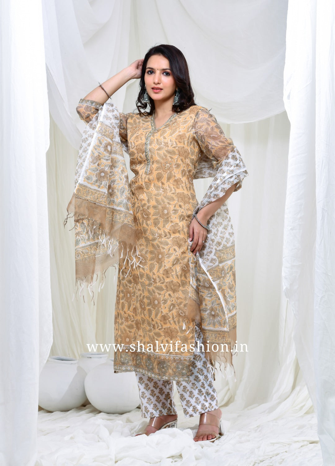 Shop hand block printed kota doria suits online (CSS151)