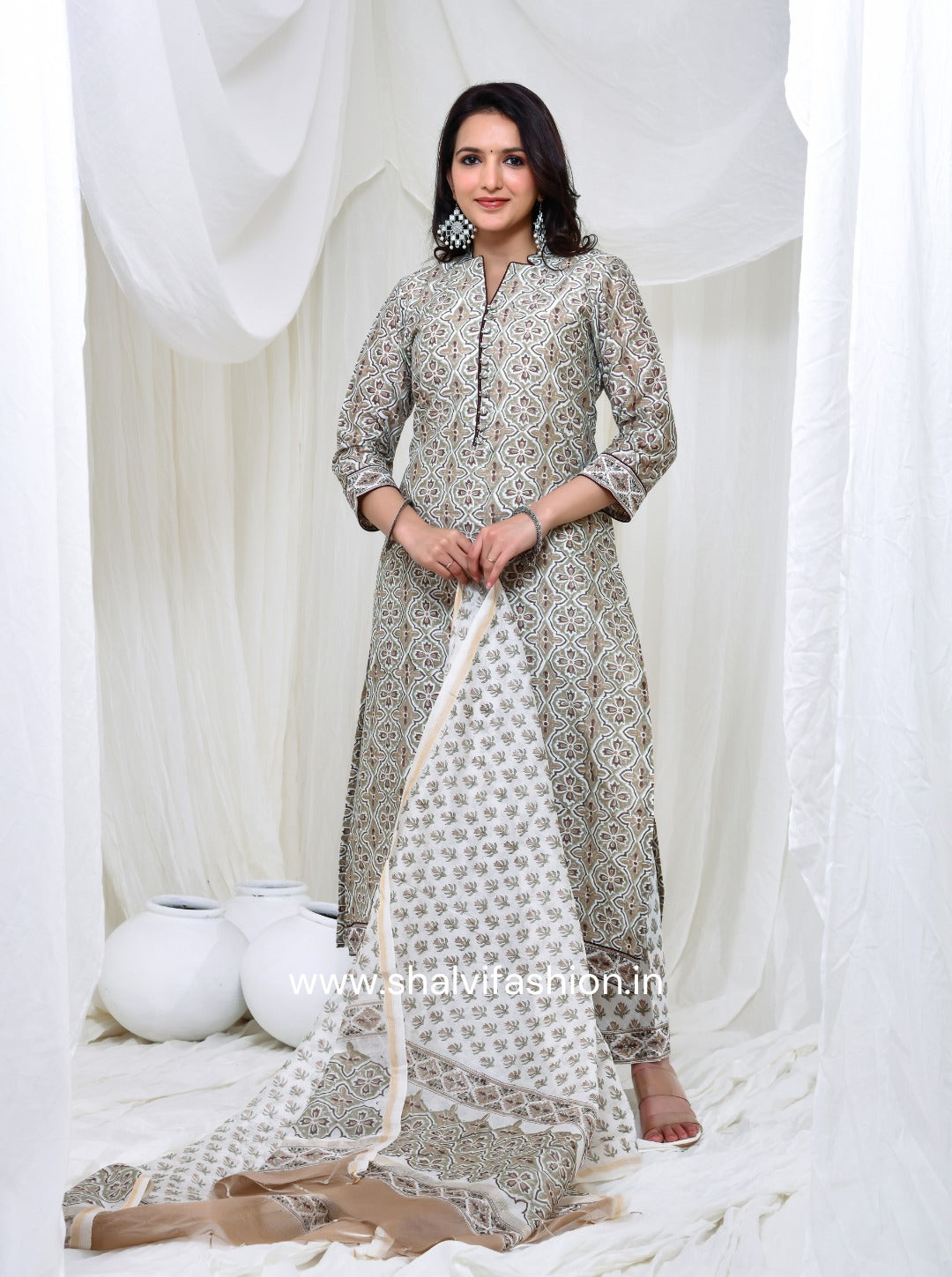 Shop hand block printed chanderi silk suits online (CSS155)