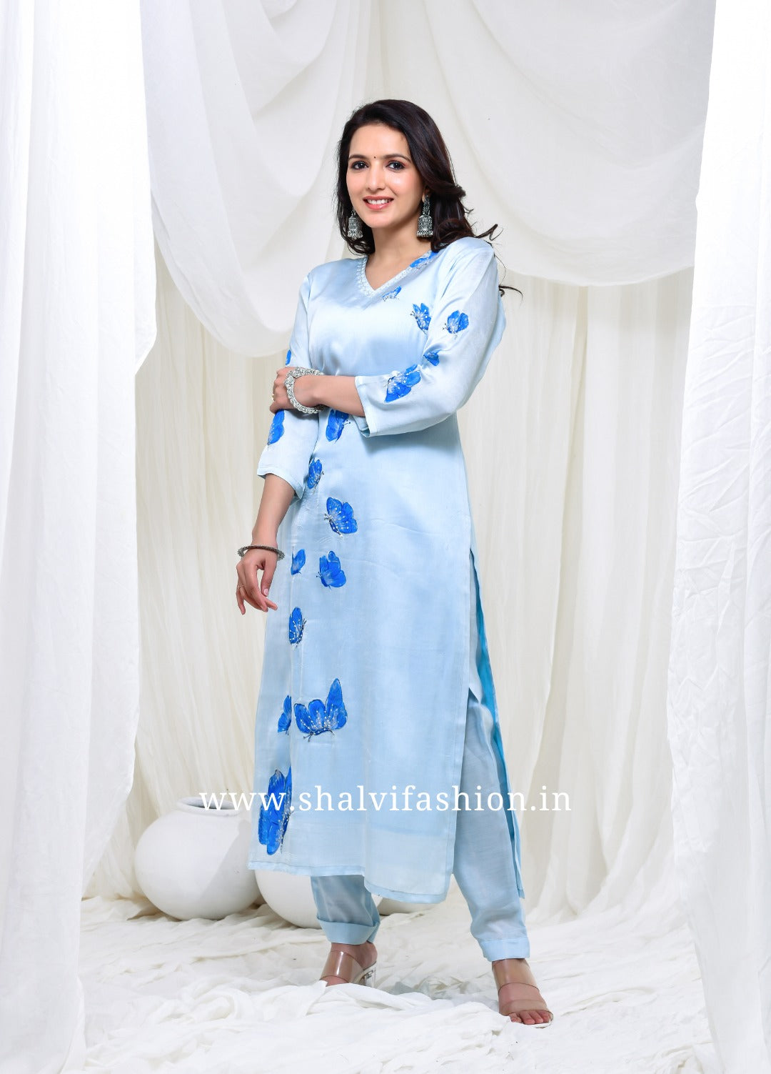 Shop hand paint modal silk suits online (CSS181)