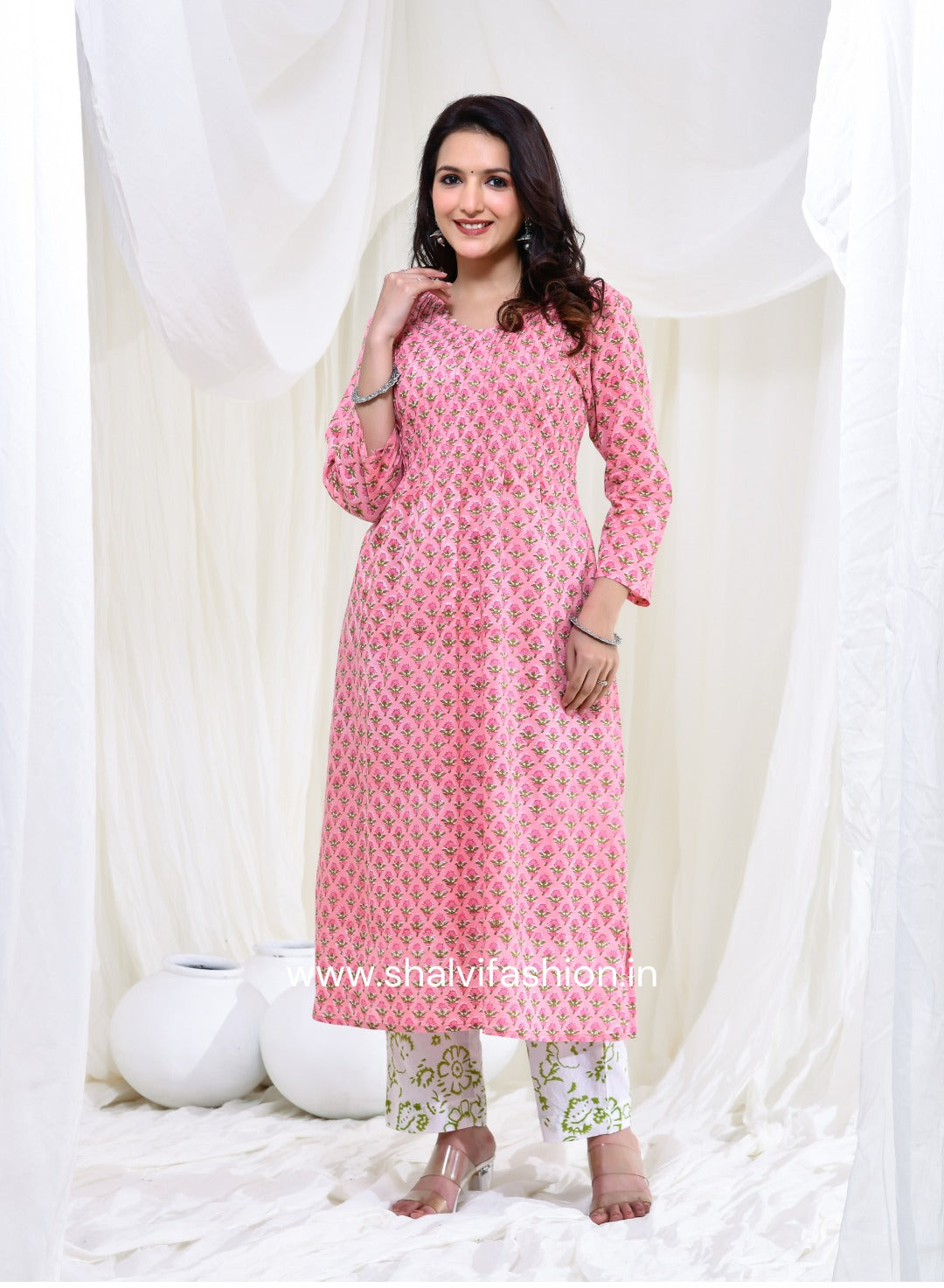 Shop block print cotton suits with kota dupatta (CSS185KD)