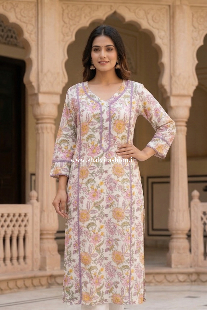Shop hand block printed cotton suits in jaipur (CSS220KD)
