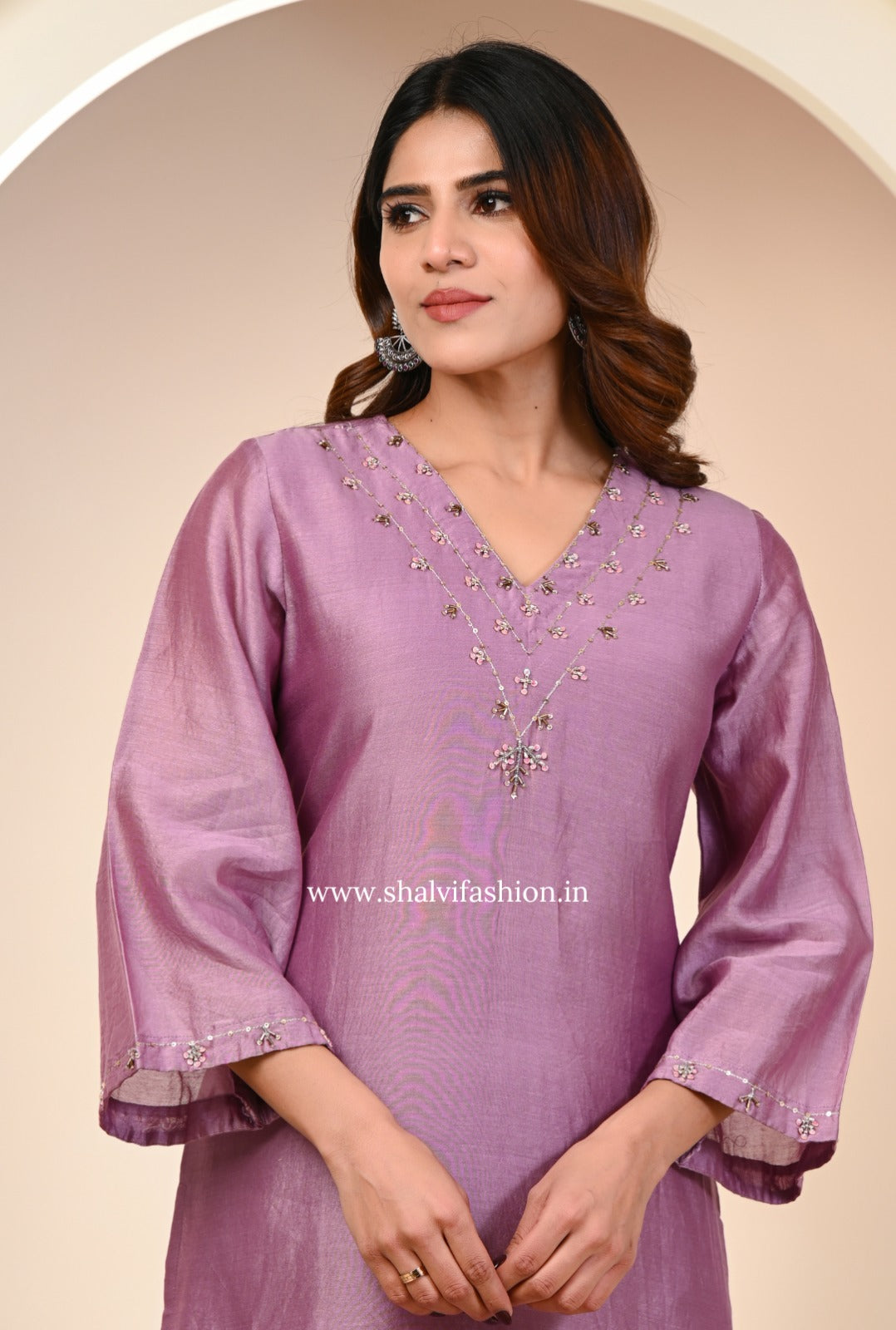 Shop zardosi work pure chanderi silk suits online (CSS227)