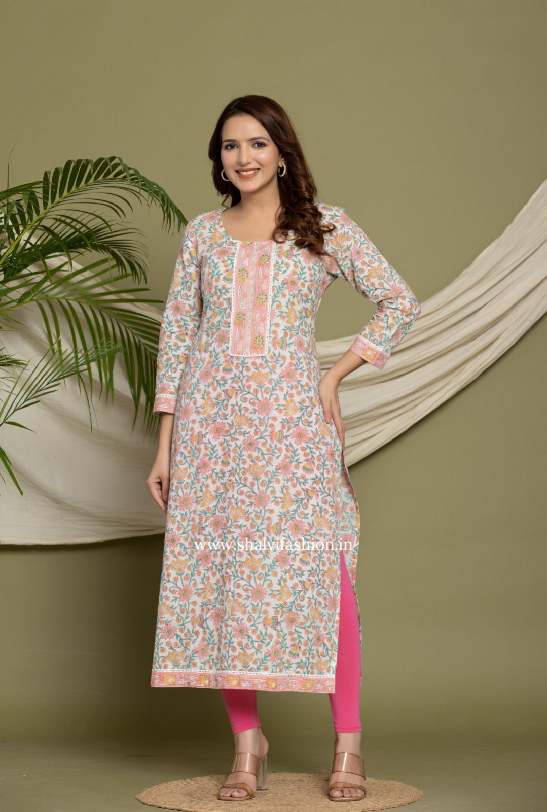 Shop block printed cotton kurties in jaipur (CSS237)