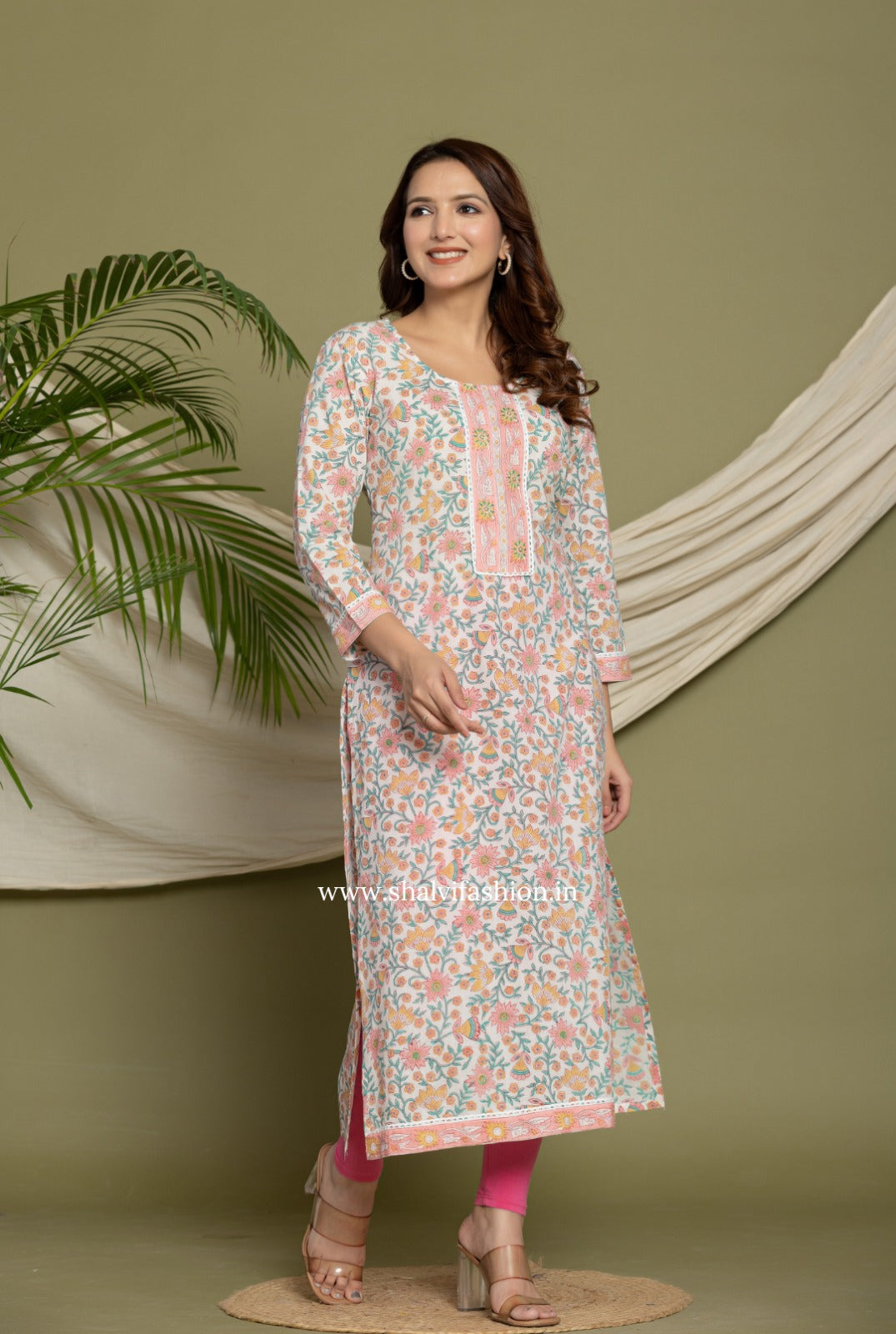 Elegant Hand Block Print Cotton Kurti (CSS237)