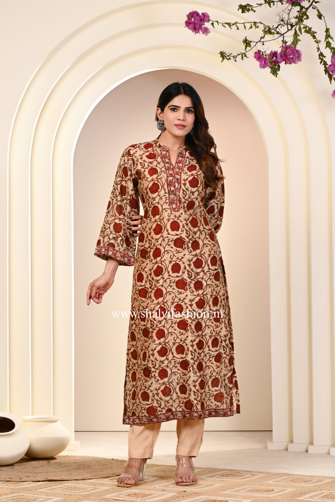 Shop jaipuri block print pure chanderi silk suits (CSS239)