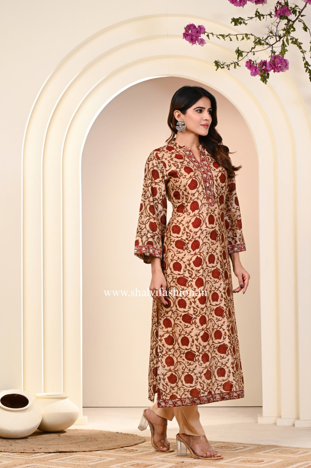 Shop jaipuri block print pure chanderi silk suits (CSS239)