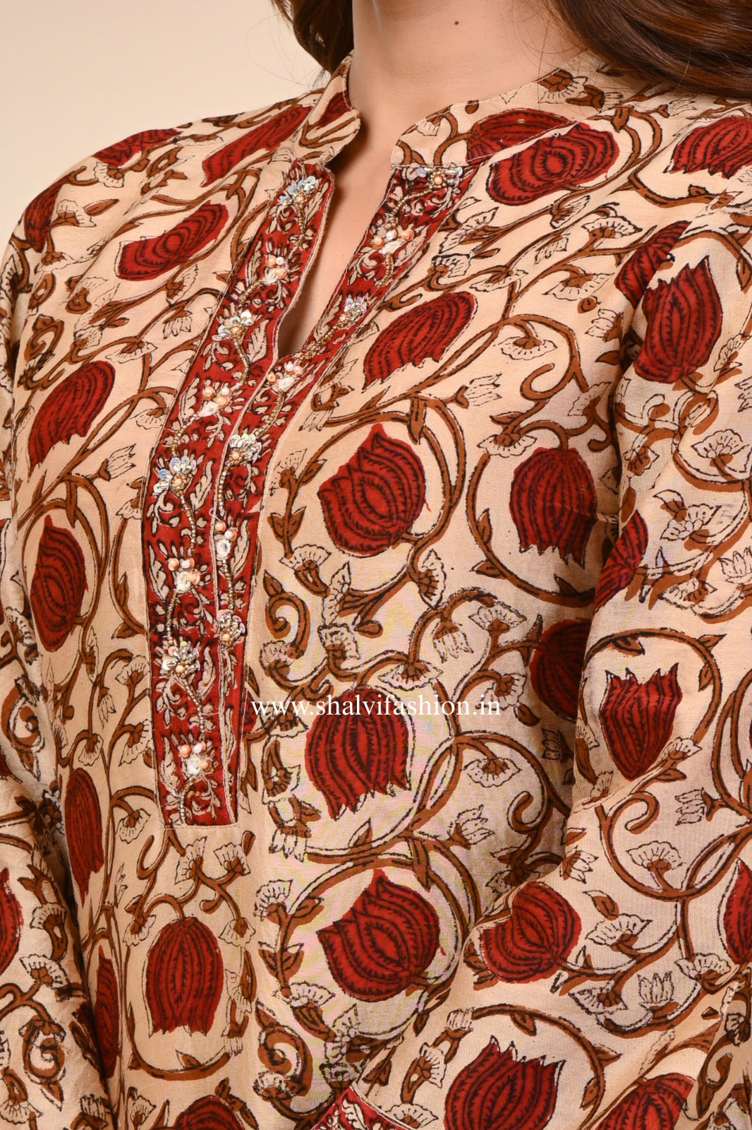 Shop jaipuri block print pure chanderi silk suits (CSS239)