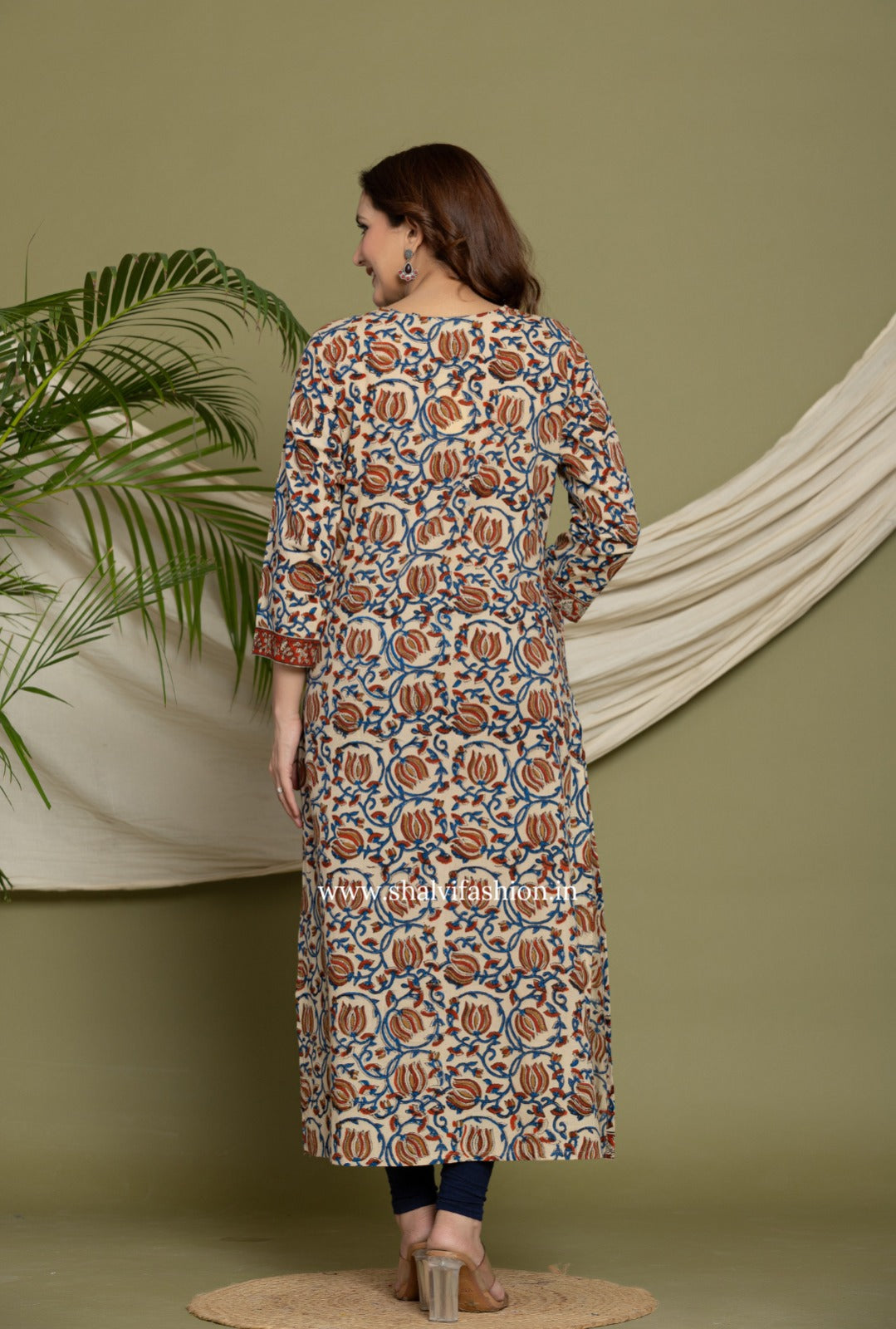 Shop block print cotton kurtis online shopping (CSS254)