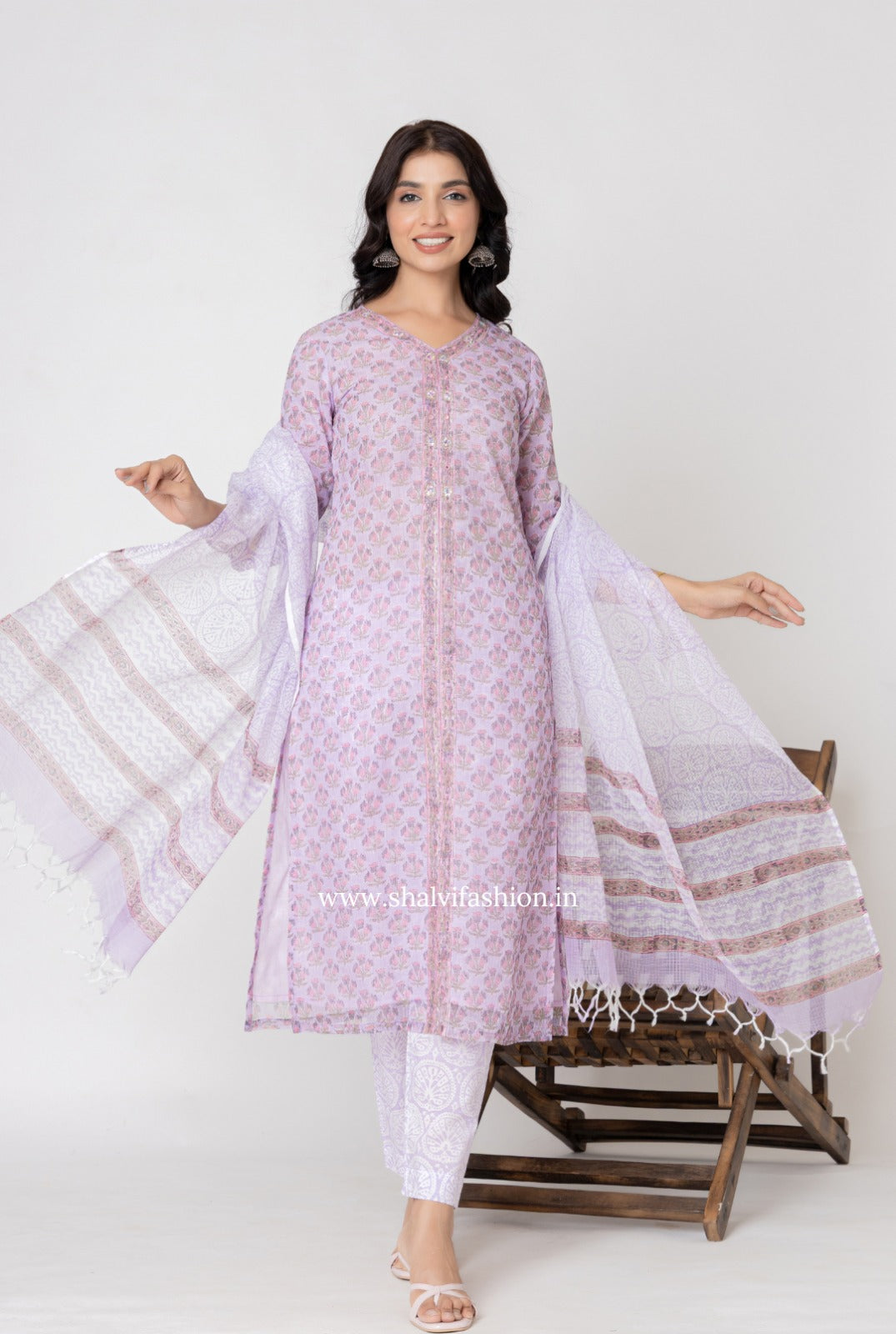 Shop block printed kota doria suits (CSS270)