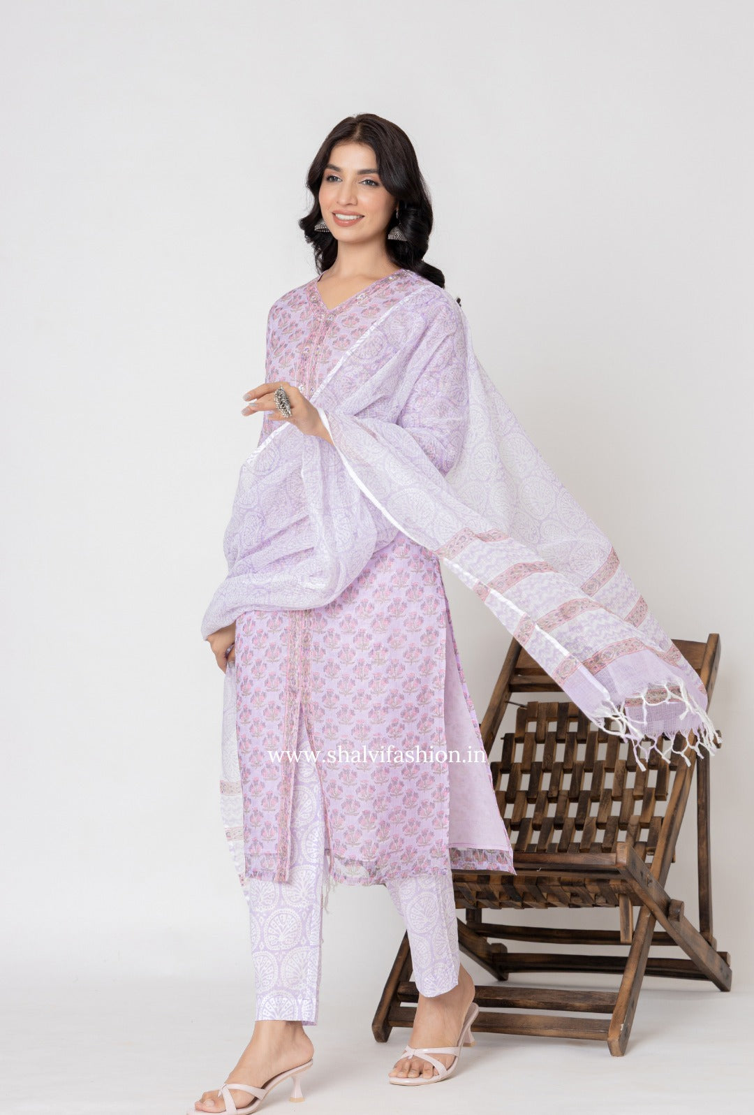 Shop block printed kota doria suits (CSS270)