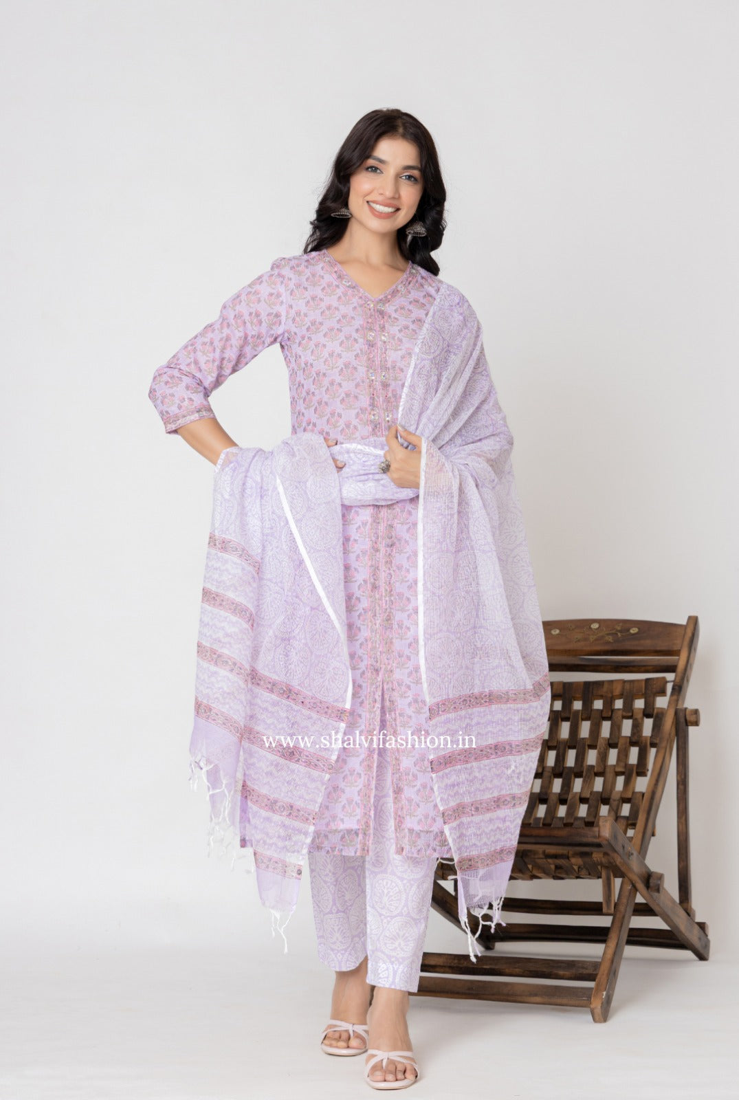 Shop block printed kota doria suits (CSS270)