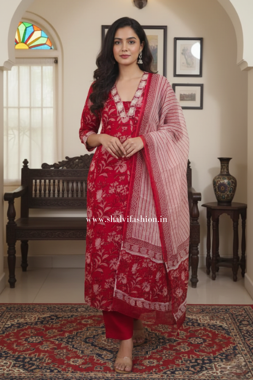 Shop traditional block printed kota doria suits (CSS273)