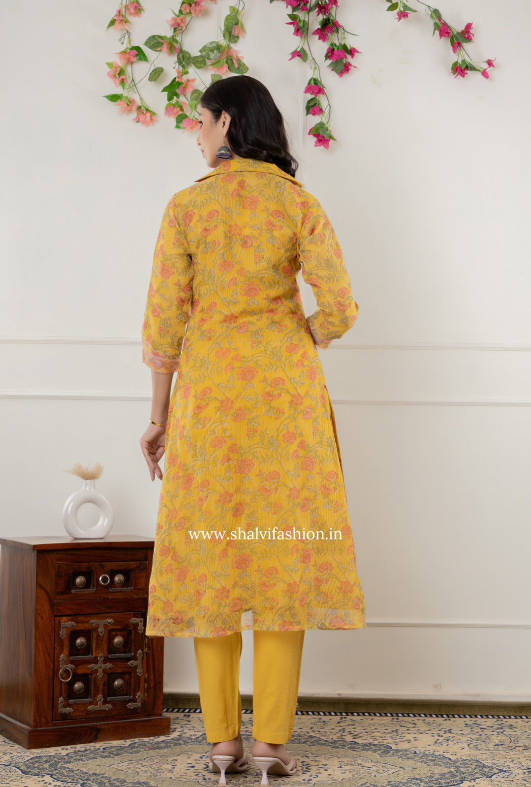 Shop block printed kota doria kurti (CSS274)