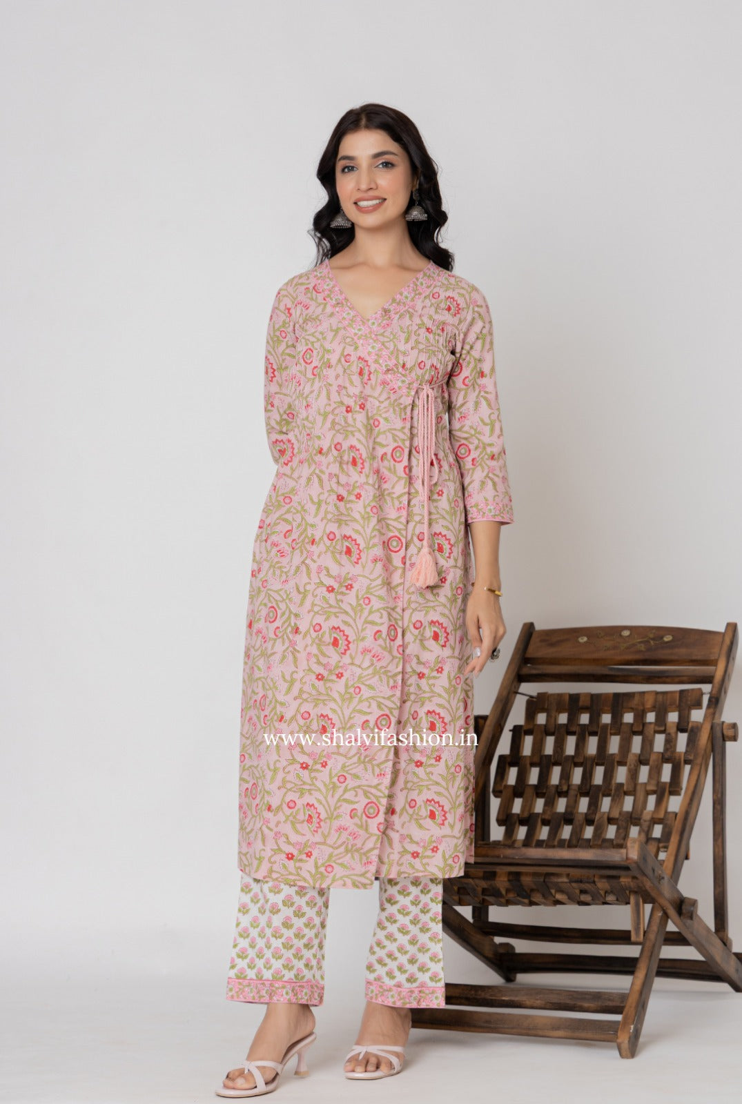 Shop hand block printed cotton suits with kota dupatta (CSS276)