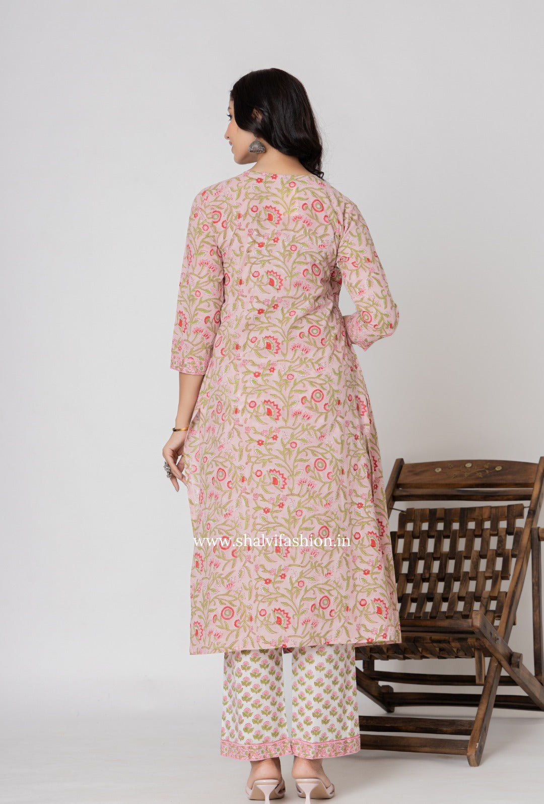 Shop hand block printed cotton suits with kota dupatta (CSS276)