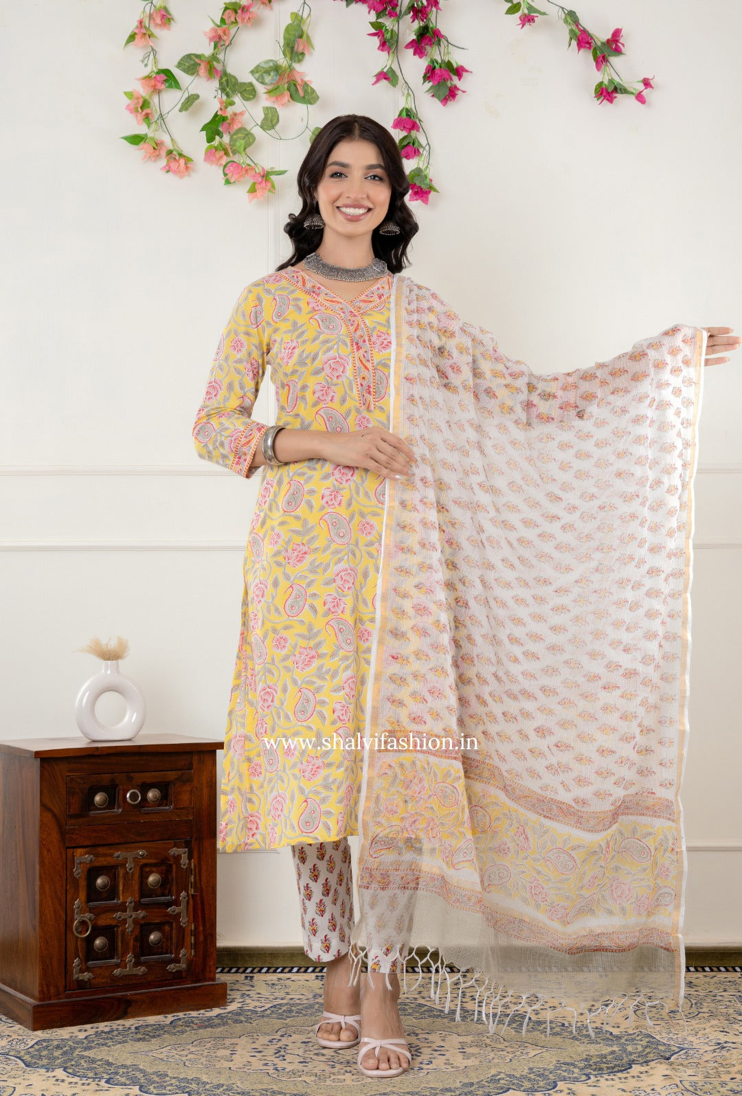 Shop block printed cotton suits online shopping (CSS283)