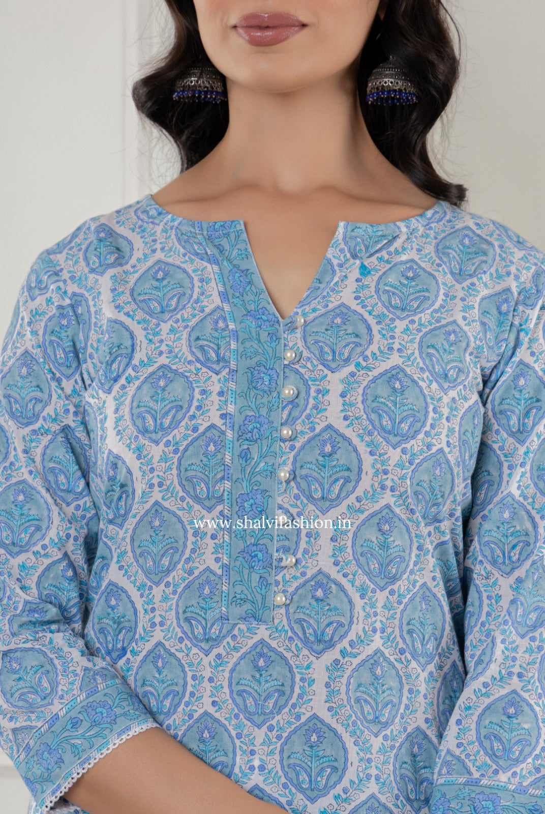 Shop hand block printed kota dupatta cotton suits (CSS285)