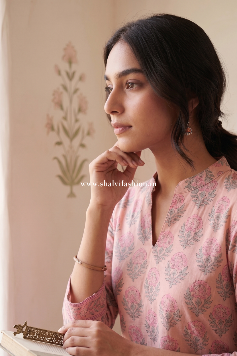 Shop jaipuri printed cotton suits with kota doria dupatta (CSS286)