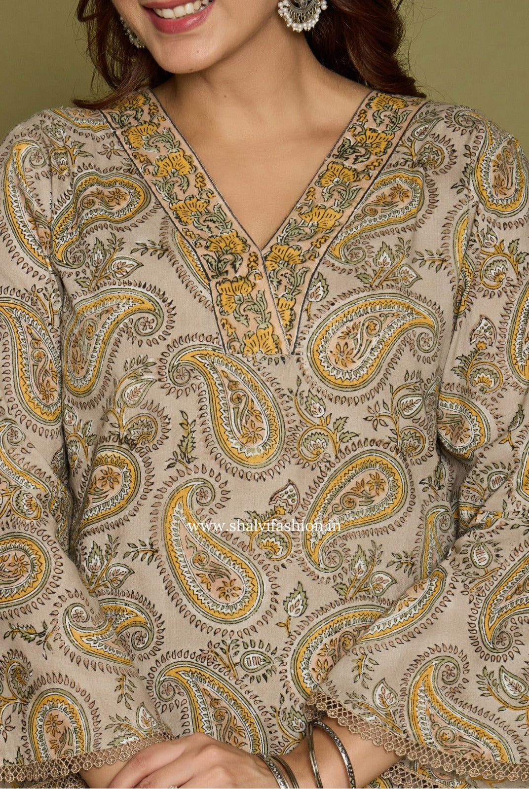 Shop block printed kota dupatta cotton suits in jaipur (CSS289)