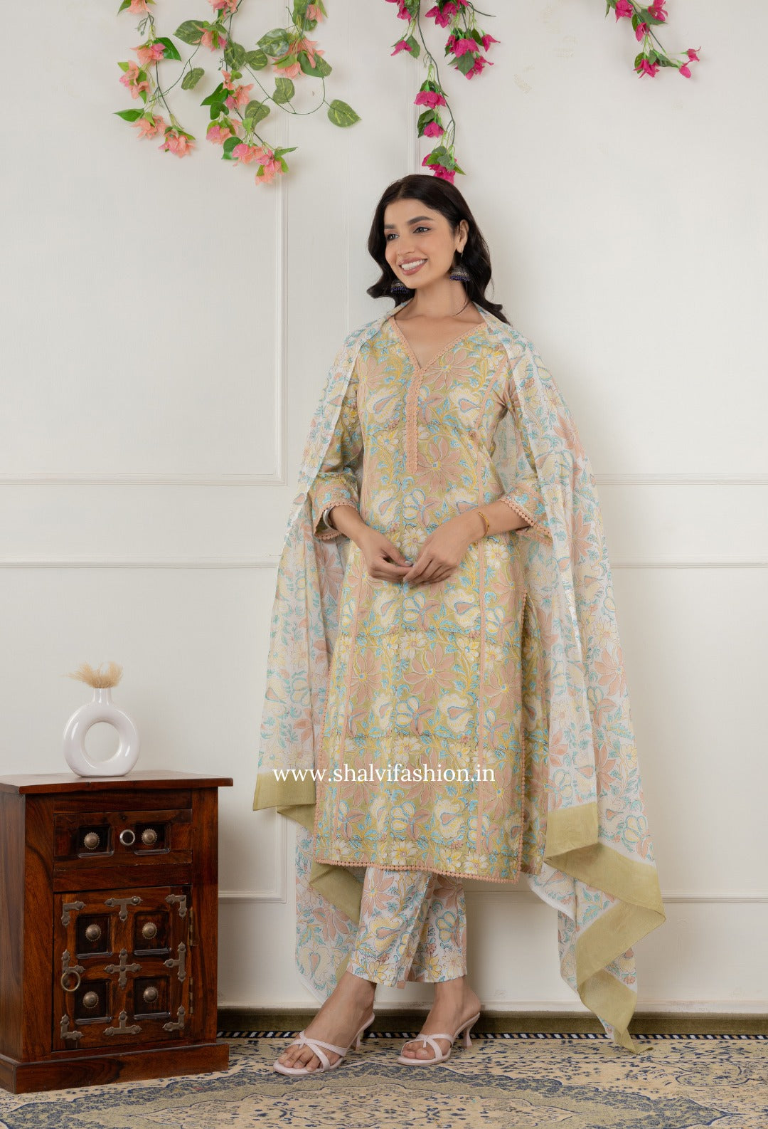 Shop hand block printed cotton suits online shopping (CSS290)