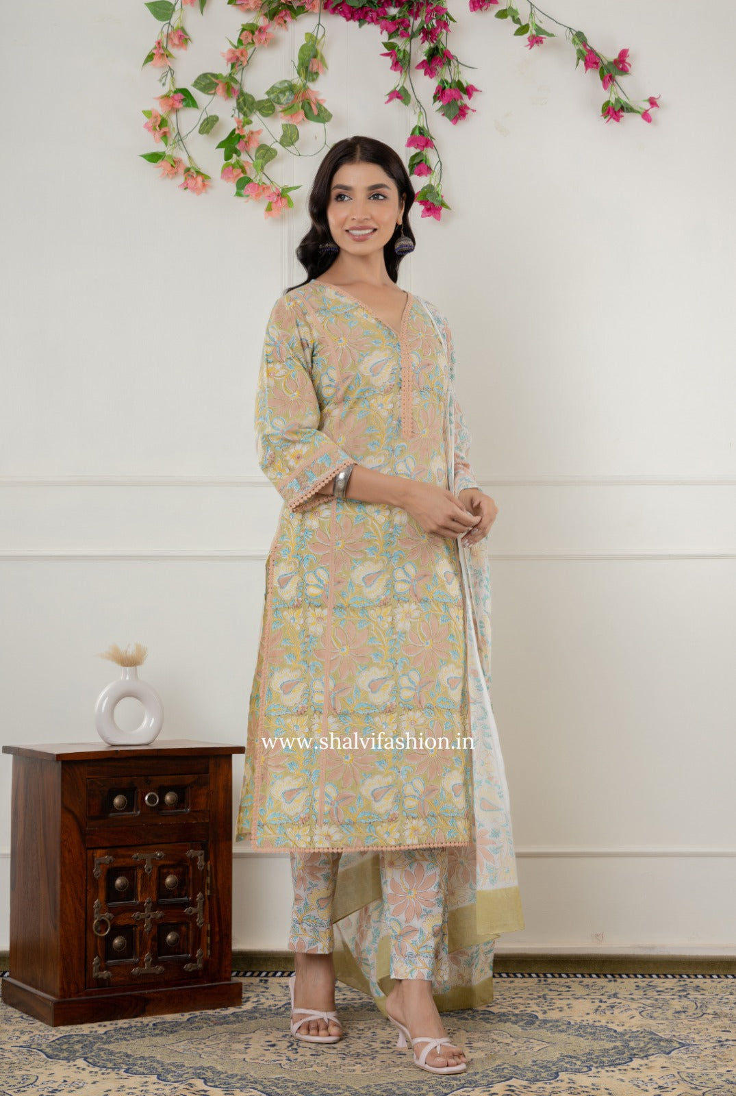 Shop hand block printed cotton suits online shopping (CSS290)