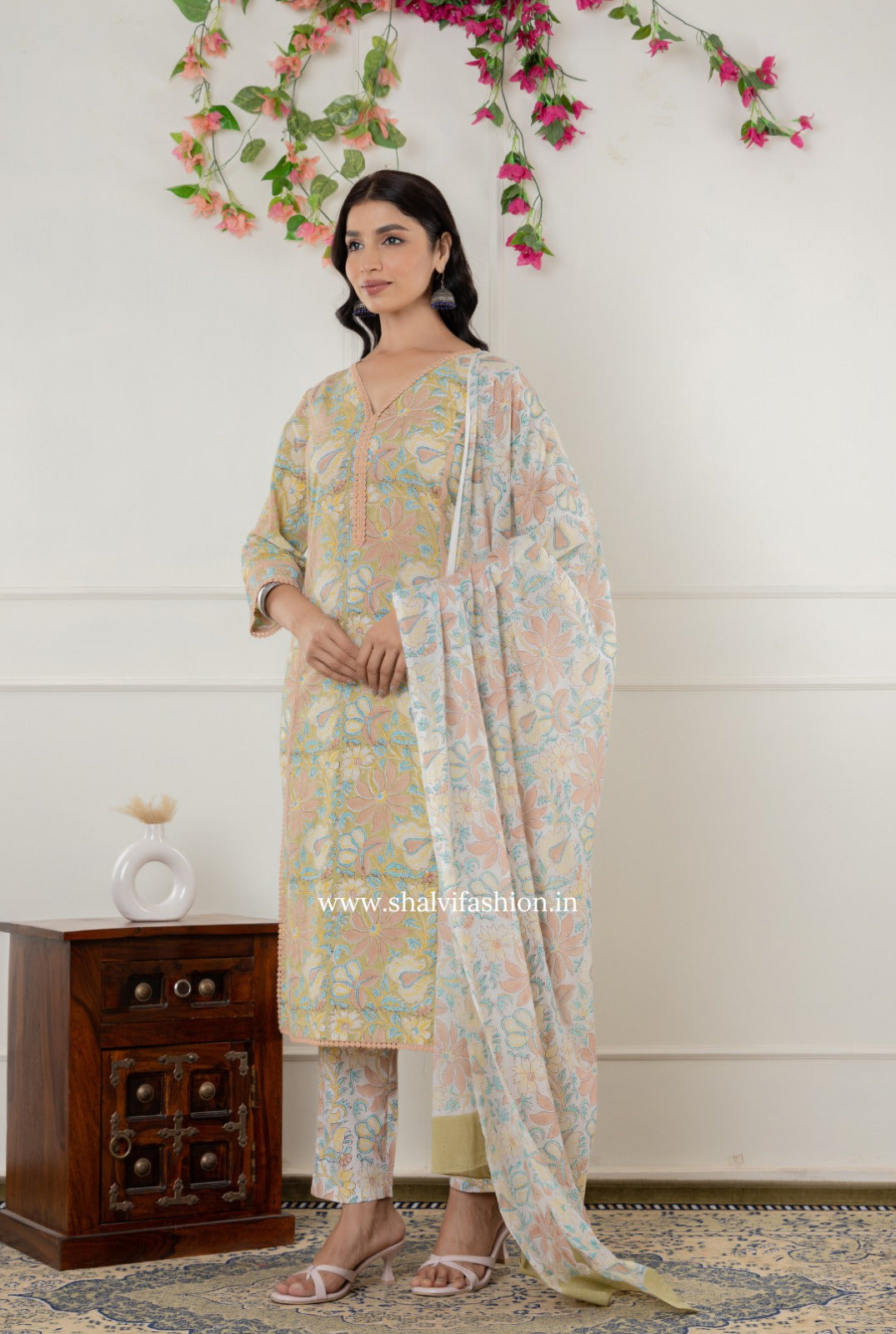 Shop hand block printed cotton suits online shopping (CSS290)