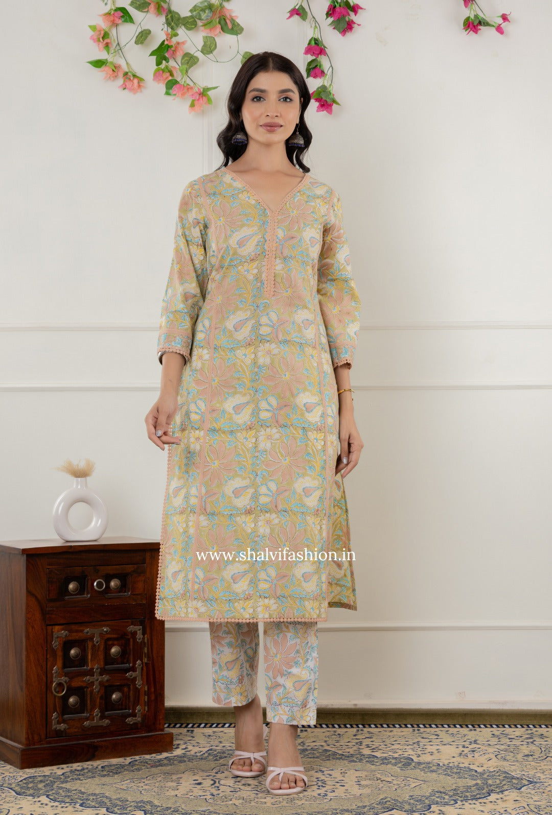Shop hand block printed cotton suits online shopping (CSS290)