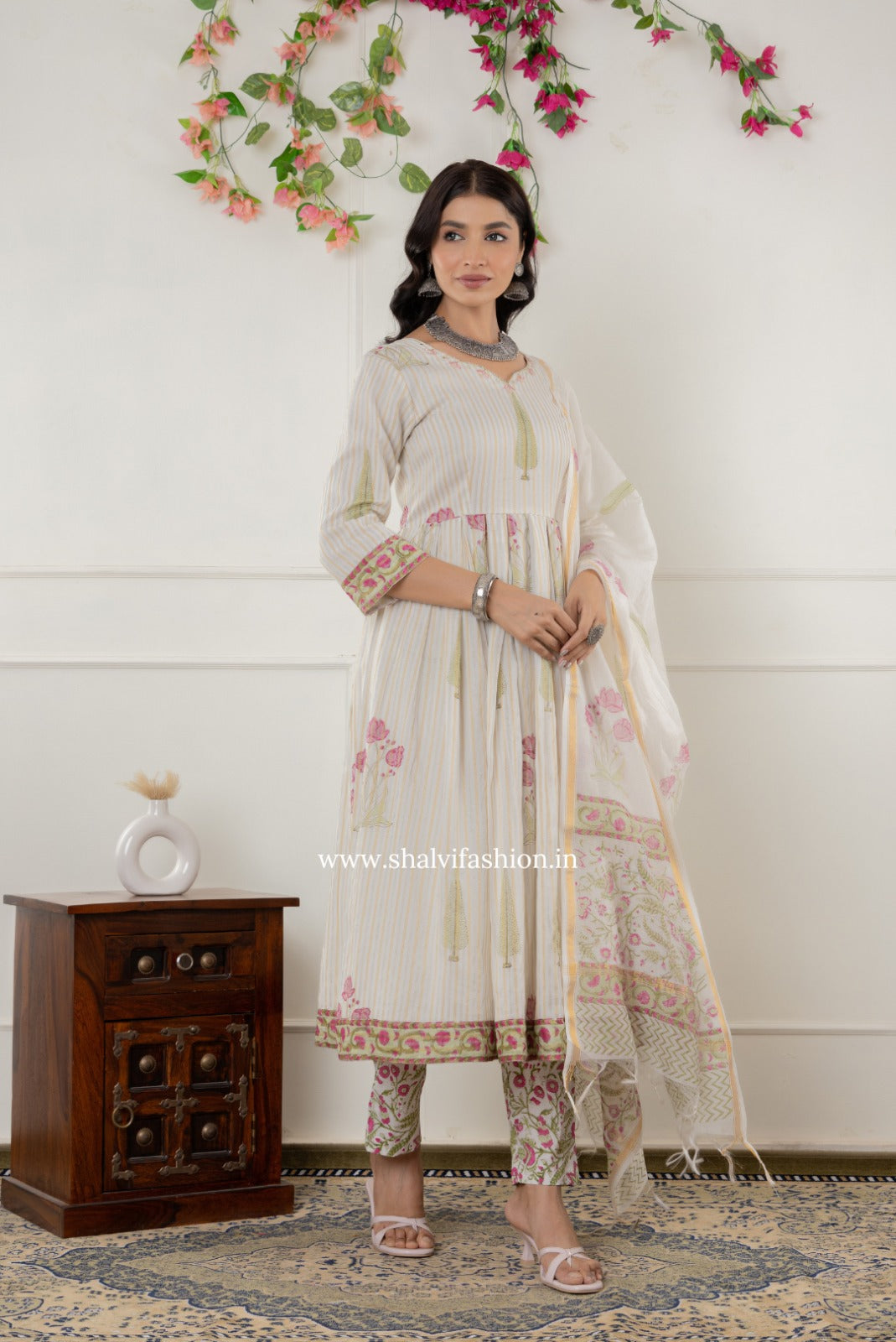 Shop block printed chanderi silk suits online shopping (CSS297)