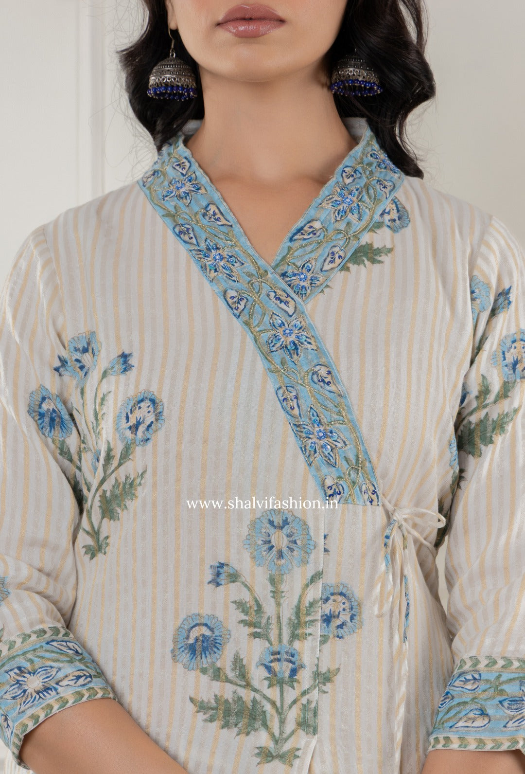 Shop block printed chanderi silk suits online (CSS302)