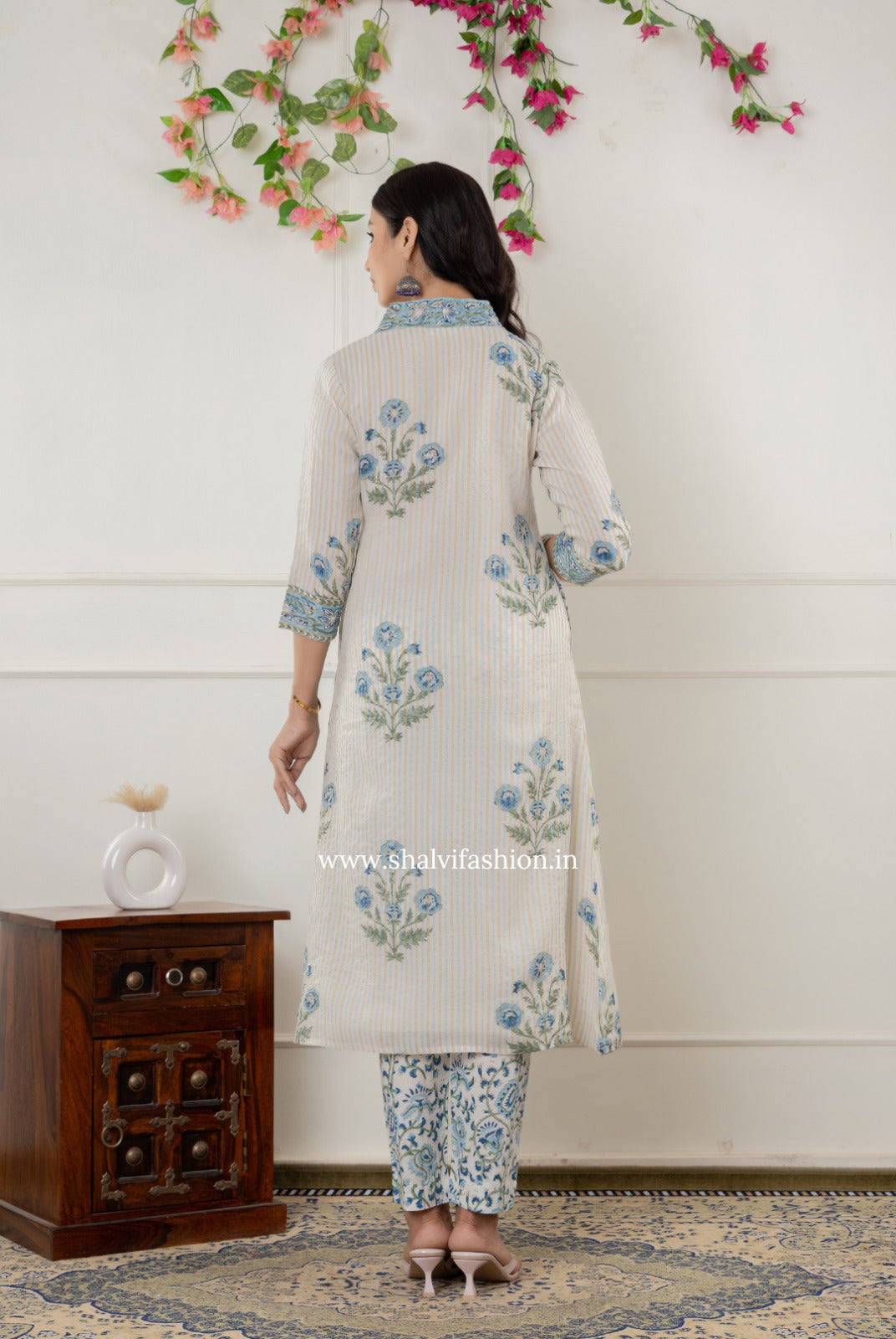 Shop block printed chanderi silk suits online (CSS302)