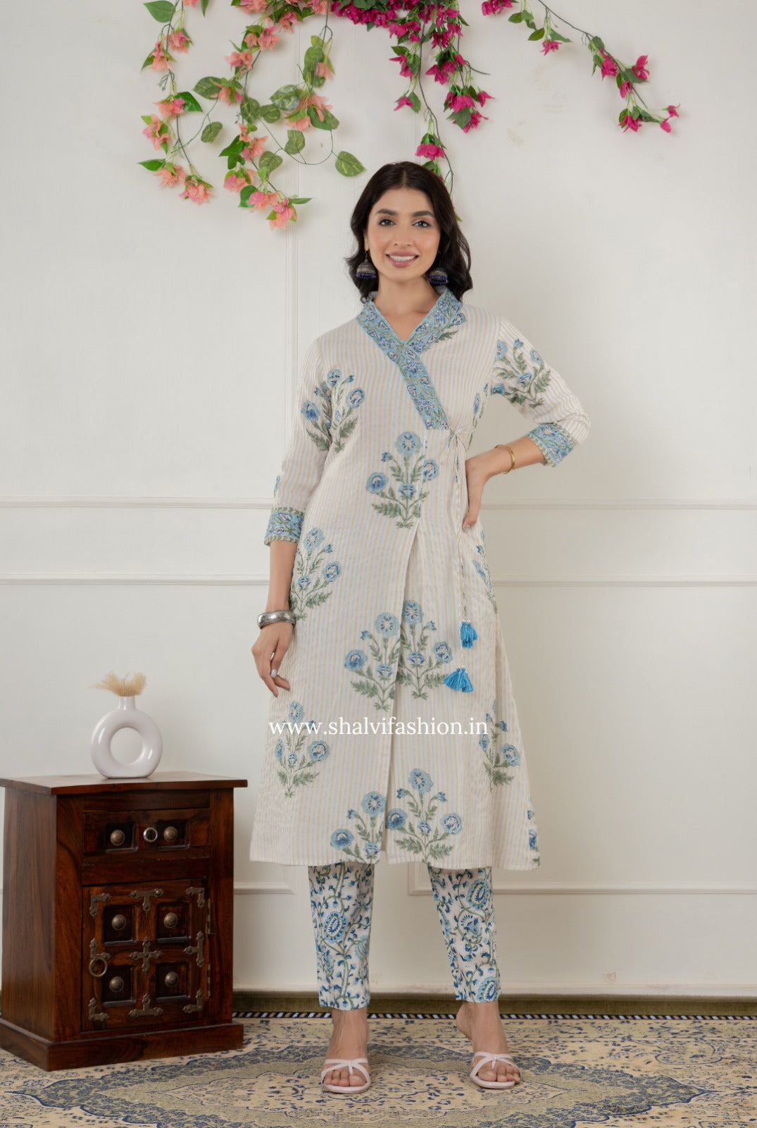 Shop block printed chanderi silk suits online (CSS302)